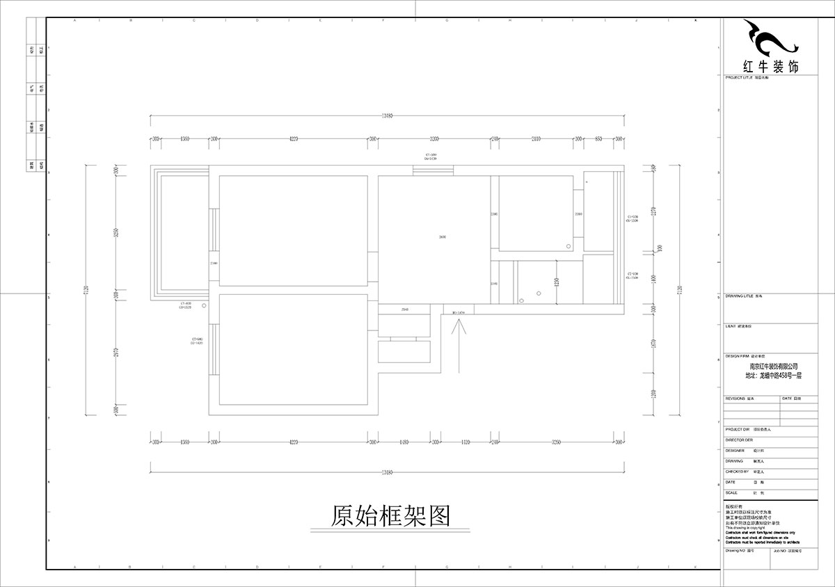 孟宪涛|宁夏路18号3-204-70㎡-现代风格|2室2厅1卫|老房装修|定制家|全包12万|00_01原始框架图