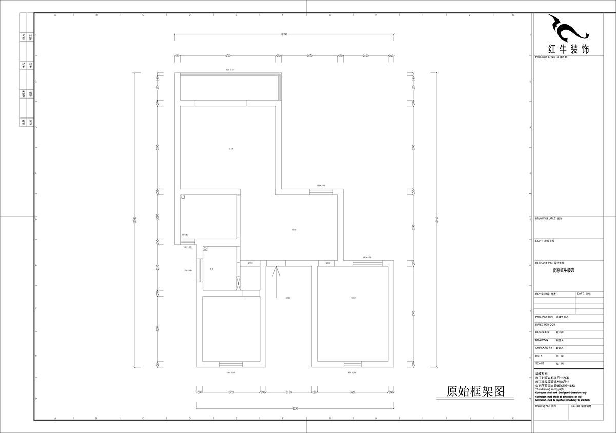 孟宪涛|三牌楼大街24号301室-100㎡-现代简约风格|2室2厅1卫1厨1阳台|老房装修|定制家|全包10万|00_01原始框架图