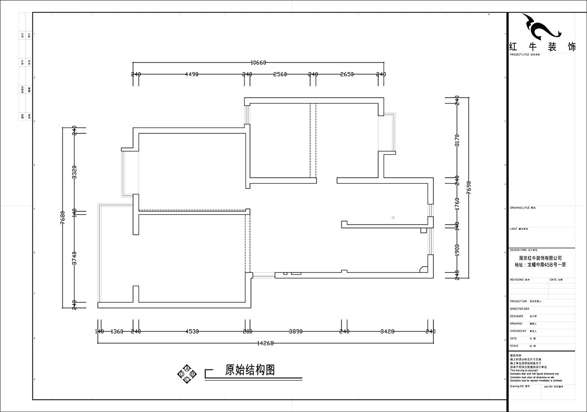 张智猿|裕顺雅苑12-502-96㎡-中式风格|2室1厅1卫|老房装修|定制家|全包9万|00_01原始结构图