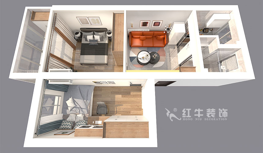 孟宪涛_北秀村22号3-702-60㎡-现代风格_2室1厅1卫(二手房装修)_定制家¥89500_全包9万00_04鸟瞰图
