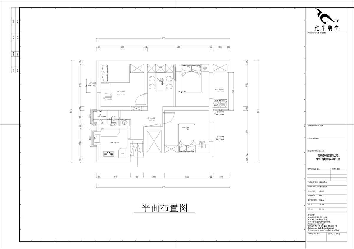 孟宪涛|峨嵋岭12号5-403-64㎡-现代简约风格|3室1厅1卫|新房装修|定制家¥88600|全包10万|00_02平面布置图