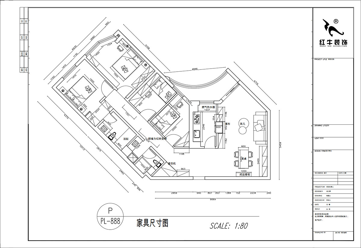 顾娟|丰汇大厦2205室-120㎡-复古风|3室2厅2卫|旧房装修|定制家|全包16