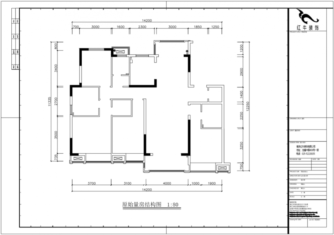 蒋琛_摩登7娱乐设计--电建洺悦府160㎡现代风格02户型分析_160原始量房结构图