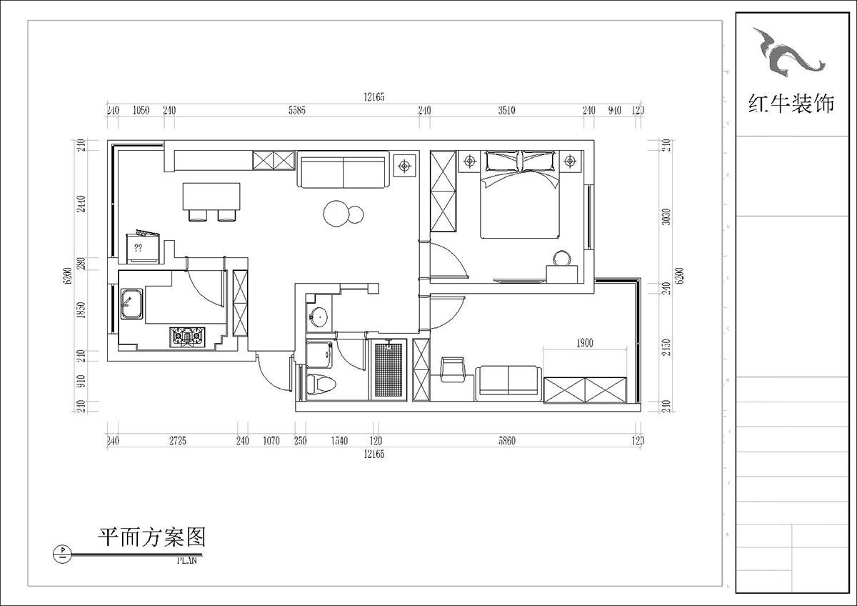 张桐玮|四方新村七村2-405-85㎡-现代简约风格|3室1厅1卫|毛坯装修|定制家|全包10万|00_02平面方案图