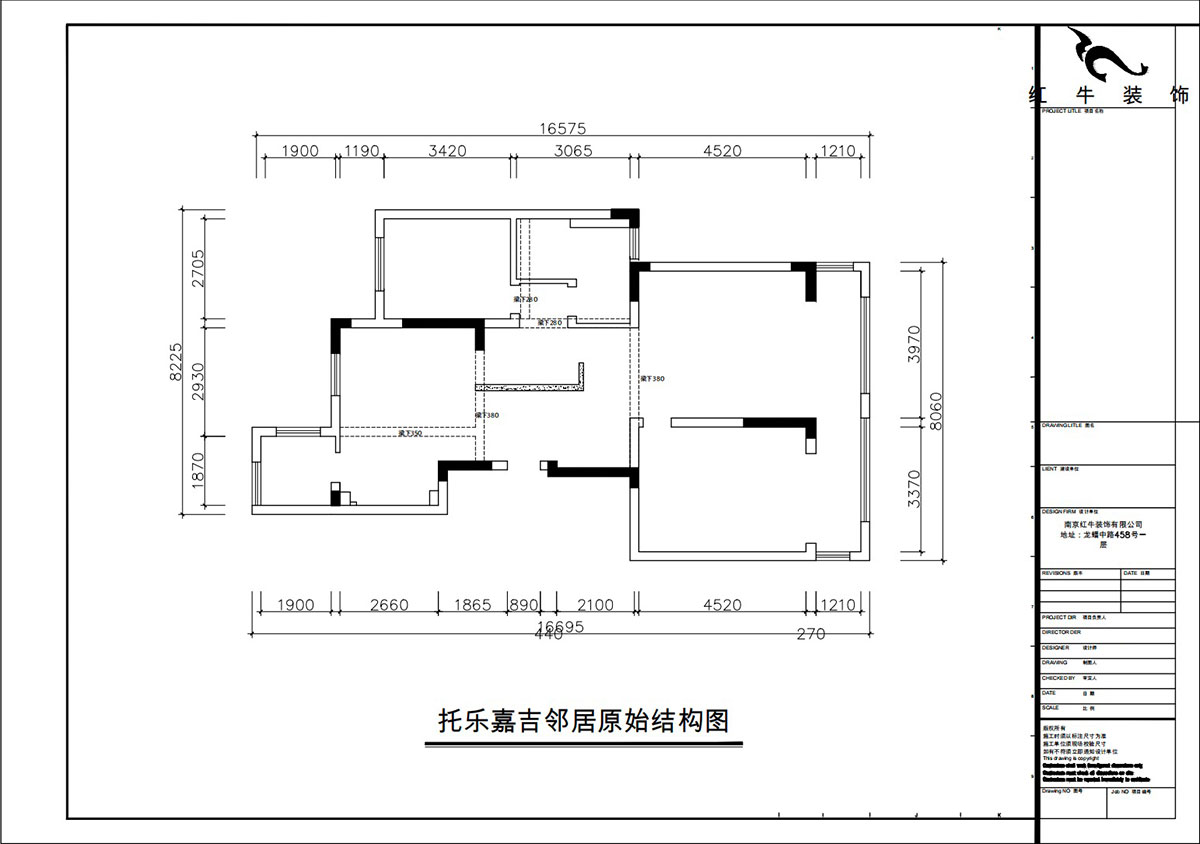 朱彦|托乐嘉吉邻居3-905-110㎡-现代风格|3室2厅1卫|老房装修|定制家|全包15万|00_01原始结构图