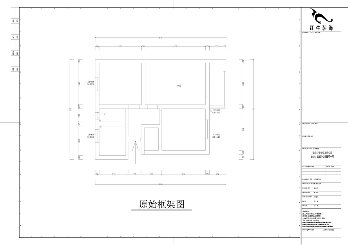 孟宪涛|峨嵋岭12号5-403-64㎡-现代简约风格|3室1厅1卫|新房装修|定制家¥88600|全包10万|00_01原始框架图