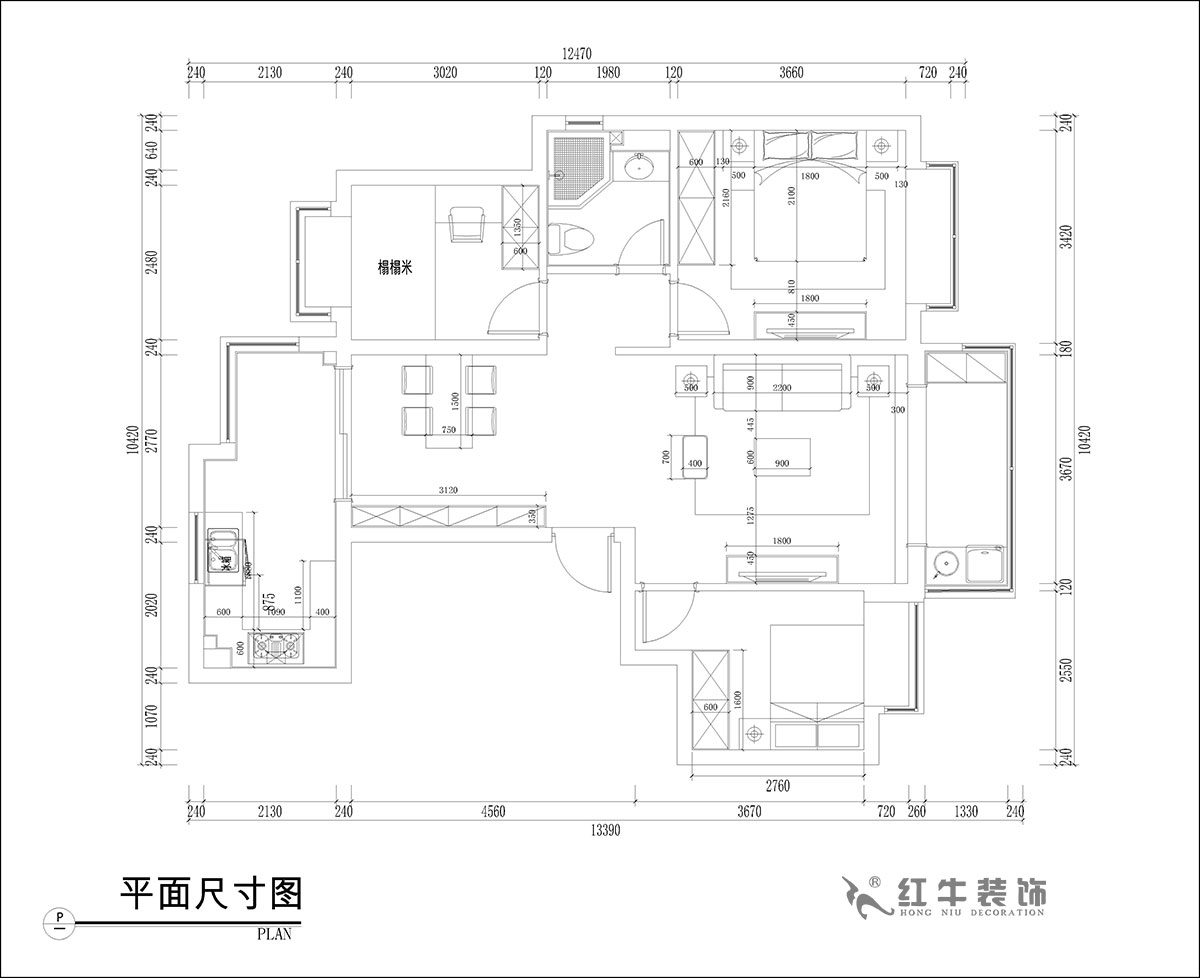 张桐玮|恒大林溪郡13-1001-99㎡-简欧风格|3室1厅1卫|新房装修|定制家¥122000|全包13万|00_03家具尺寸图