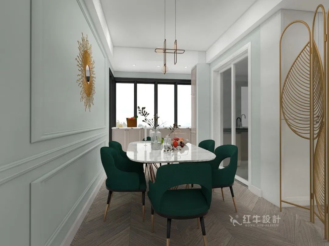 刘崇颖_摩登7娱乐设计--电建洺悦府120㎡轻奢风格08效果图欣赏_餐厅