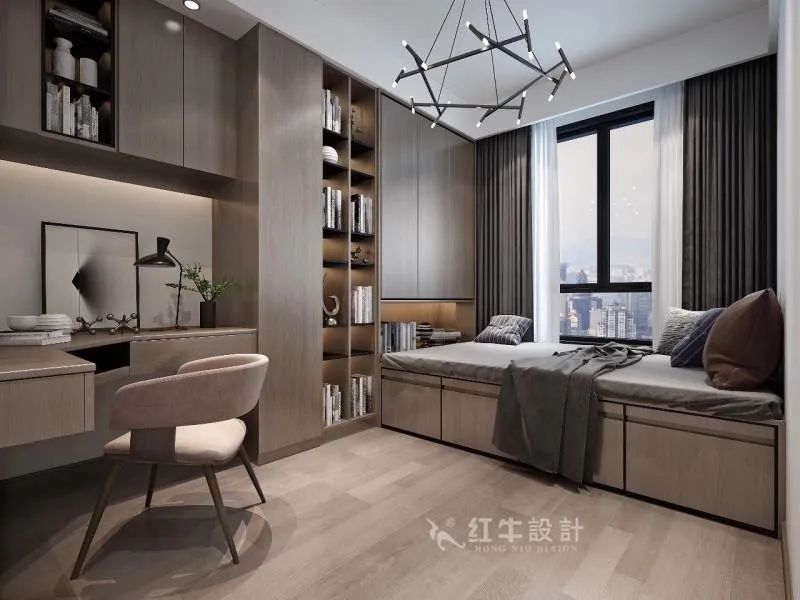 吴波_摩登7娱乐设计--中垠紫金官邸100㎡（B户型）现代简约07效果图欣赏_书房