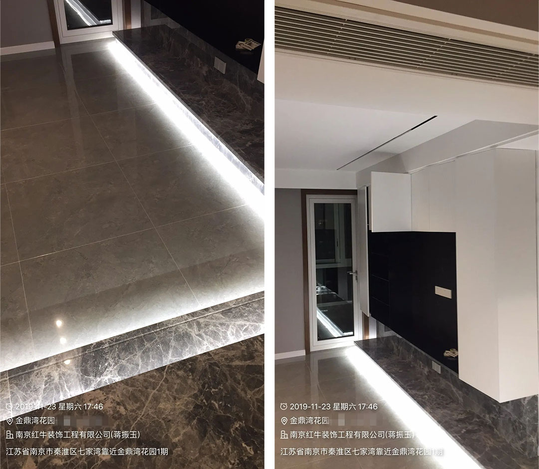 余玮_金鼎湾花园135㎡轻奢风格--老房升级改造,前后对比大变样!06客厅·改造后