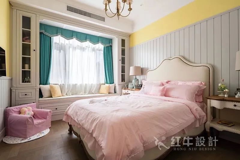 魏利利_摩登7娱乐设计--保利金地贝克湾125㎡美式风格07效果图欣赏_卧室