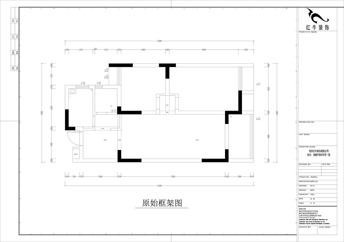 孟宪涛|紫杨佳园2-505-85㎡-现代简约风格|2室2厅1卫|老房装修|定制家|全包12万|00_01原始框架图