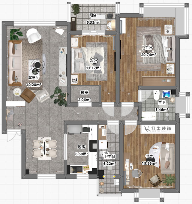 吴波|仁恒翠竹园33-504-138㎡-现代风格|3室2厅2卫|新房装修|定制家¥155631|全包15