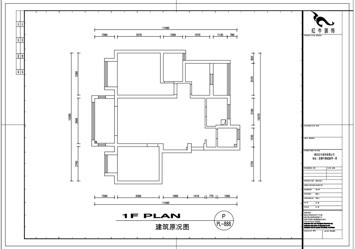 刘萍萍|中南山锦花城10-1-802-97㎡-简约风格|3室2厅2卫|老房装修|定制家¥132780|全包14万|00_01建筑原况图