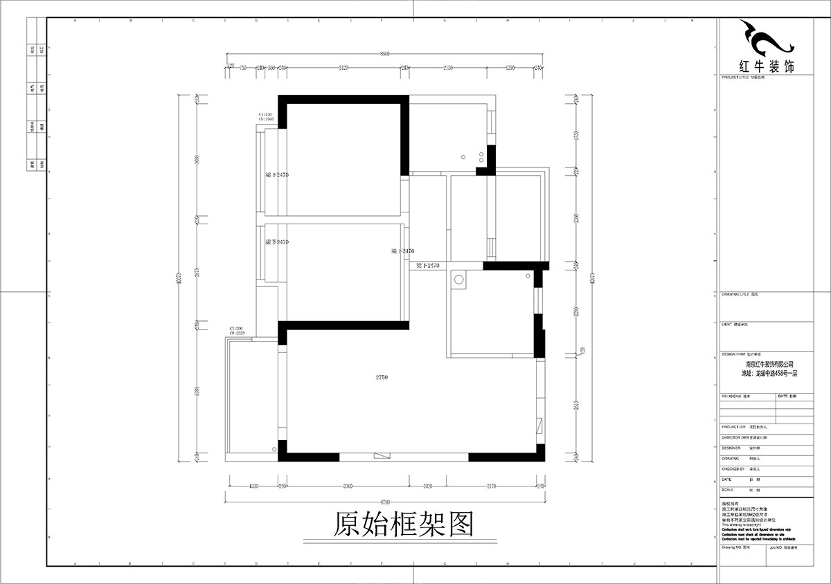 孟宪涛|华润幸福里10-2203-88㎡-简约风格|3室1厅1卫|新房装修|定制家¥118229|全包12万|00_01原始框架图