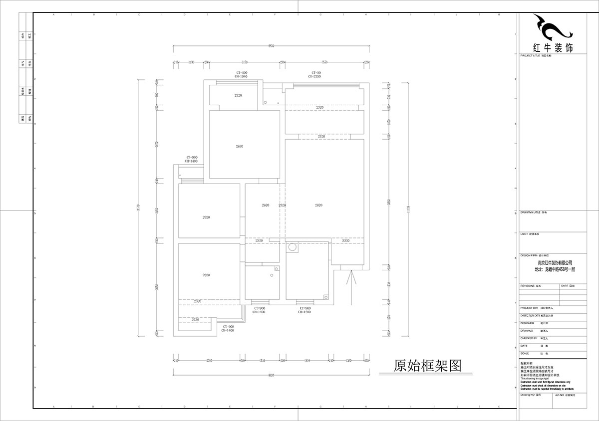 孟宪涛|旭日爱上城星岛园5-203-90㎡-简约风格|3室1厅1卫|老房装修|定制家|全包14万|00_01原始框架图