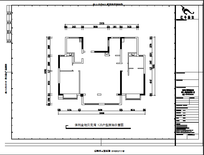 魏利利_摩登7娱乐设计--保利金地贝克湾125㎡美式风格02户型分析_125户型原始示意图