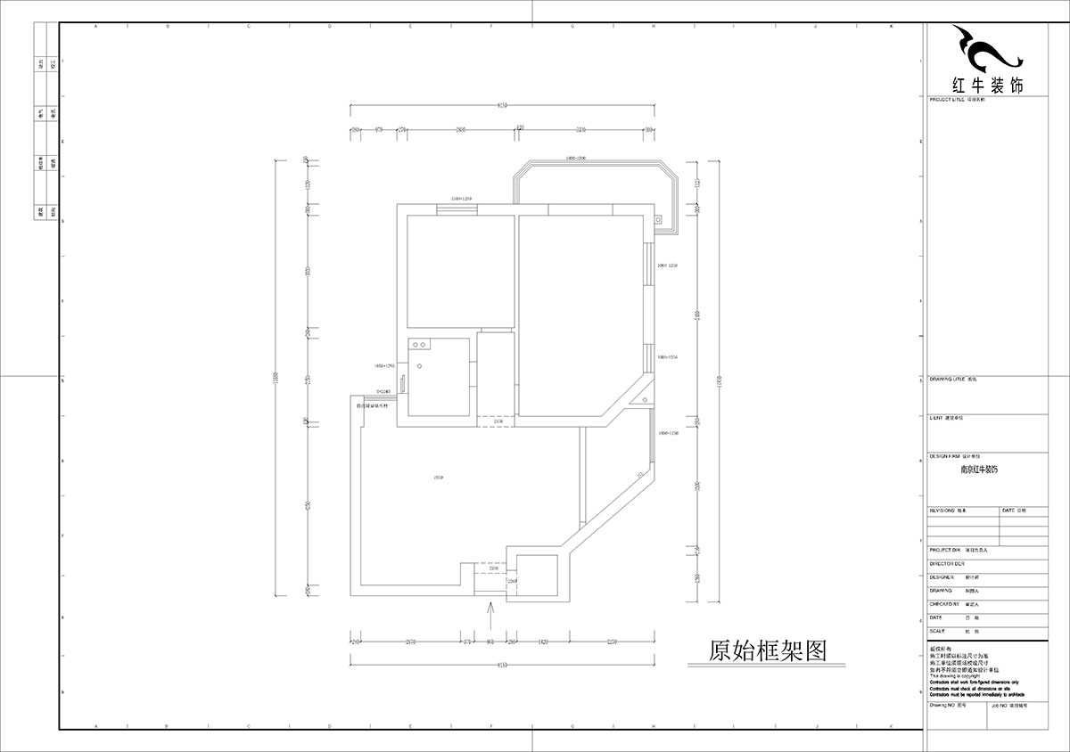 孟宪涛|金宝花园5-2701-82㎡-简约中古风格|2室1厅1卫|老房装修|定制家|全包10万|00_01原始结构图