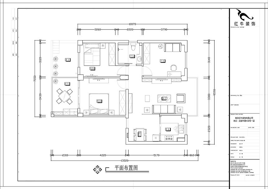 张智猿|红山山庄8-204-100㎡-简中风格|3室1厅1卫|老房装修|定制家¥153700|全包15万|00_02平面布置图