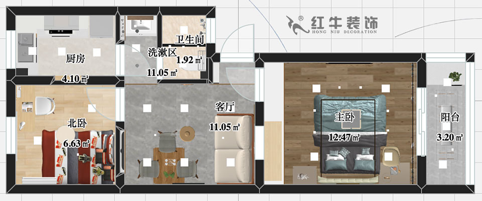 张智猿_滨江花园西园25-2-602-52㎡-现代简约风格_2室1厅1卫(老房装修)_定制家¥80749_全包8