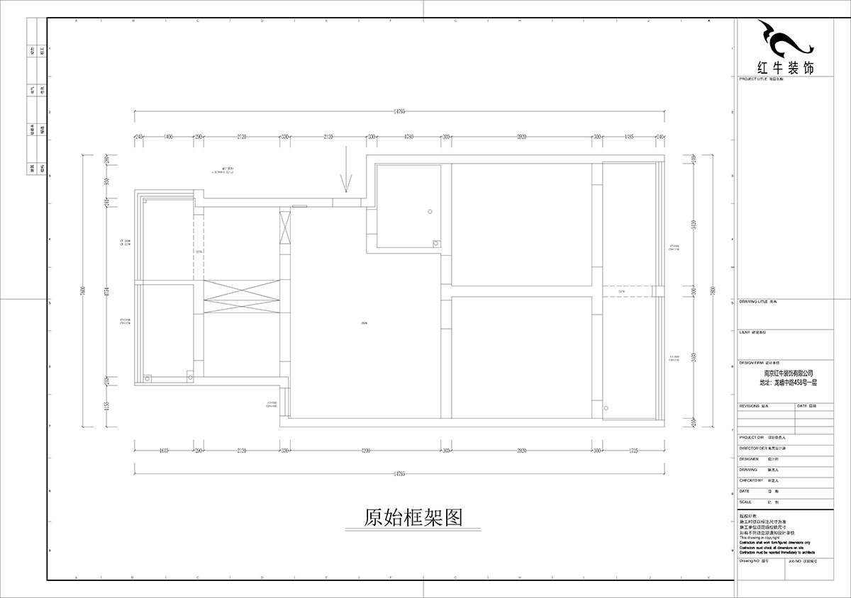 孟宪涛|估衣廊18-3-305-100㎡-简约风格|3室2厅1卫|老房装修|定制家|全包14万|00_01原始框架图