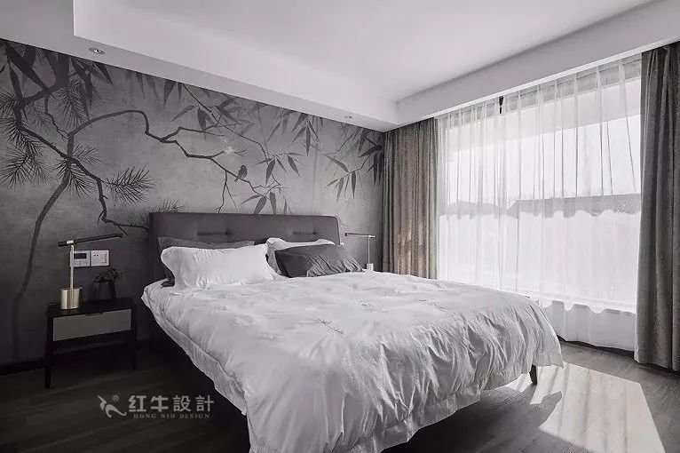 朱明琪_摩登7娱乐设计--中垠紫金官邸105㎡(C3户型)新中式风格09效果图欣赏_卧室