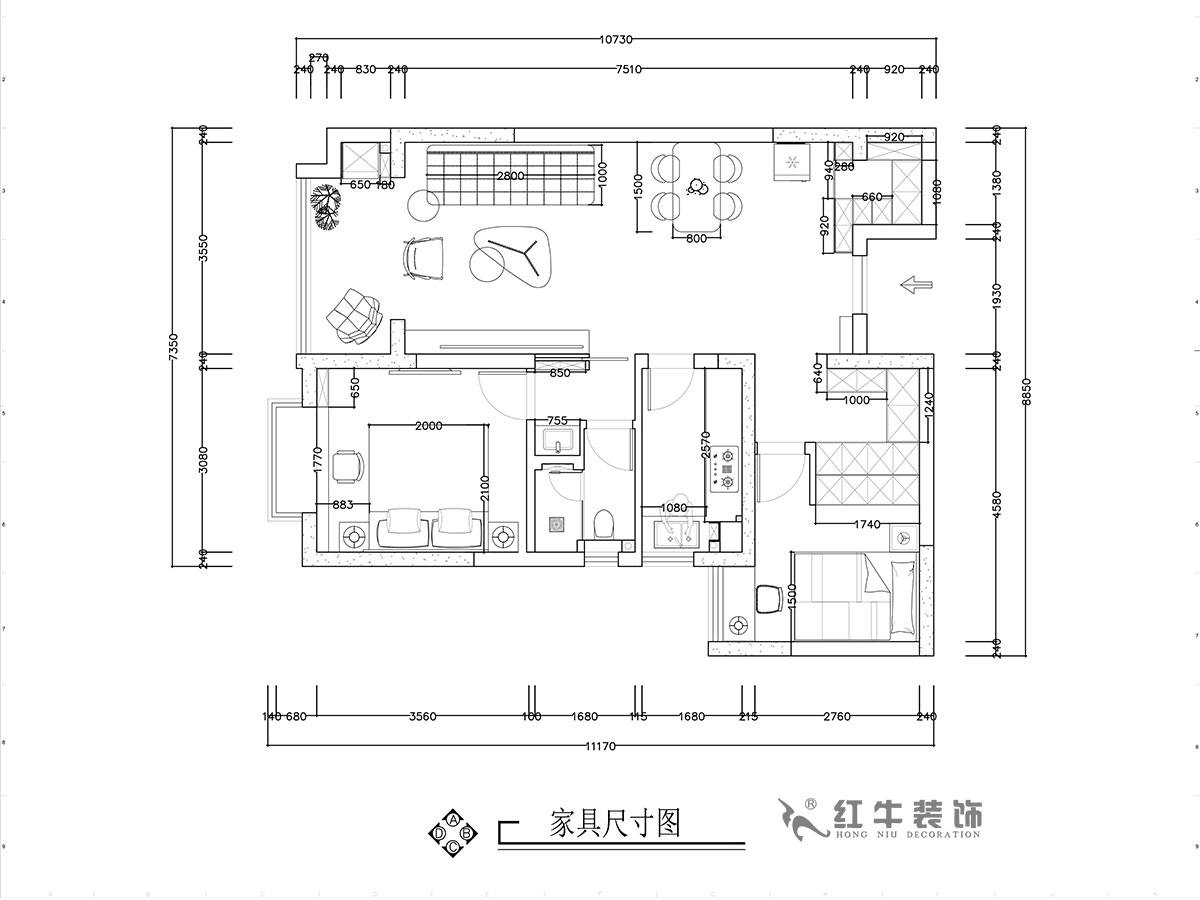 张智猿|华山山庄4-1102-89㎡-现代风格|2室2厅1卫|老房装修|定制家¥130859|全包14万|00_03家具尺寸图