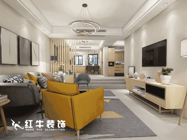 南京明月港湾105平米北欧风格装修 拥有独立衣帽间与书房05效果图_水印