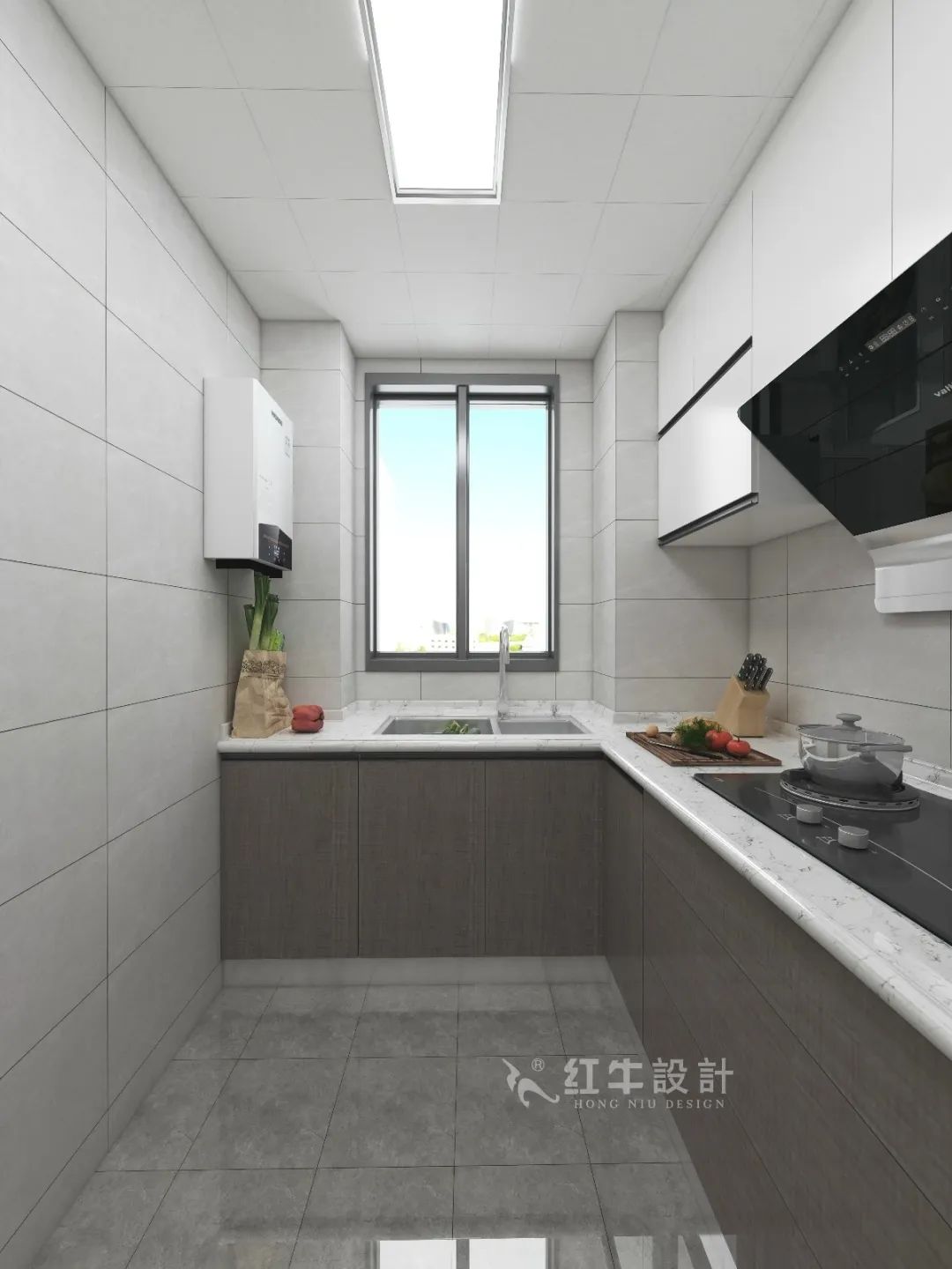 刘萍萍_花岗鸿福城132㎡现代简约风格_两套小户型打通变大宅,中西双厨房+衣帽间打造品质生活!10厨房